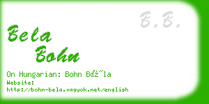 bela bohn business card